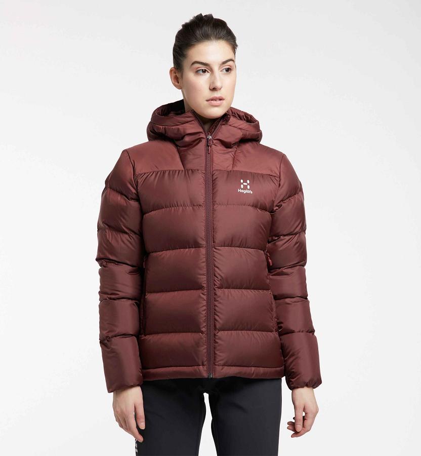 Haglöfs Womens Bield Down Jacket Red New Zealand 57619SWXR